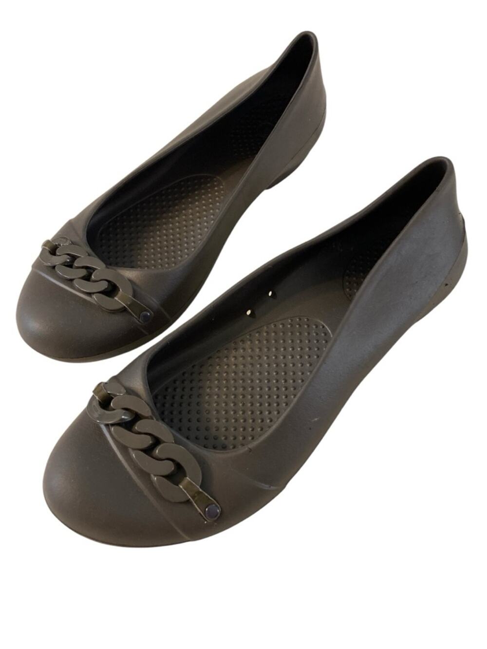Crocs Gianna Link Ballet Flats Dark Brown Size 7